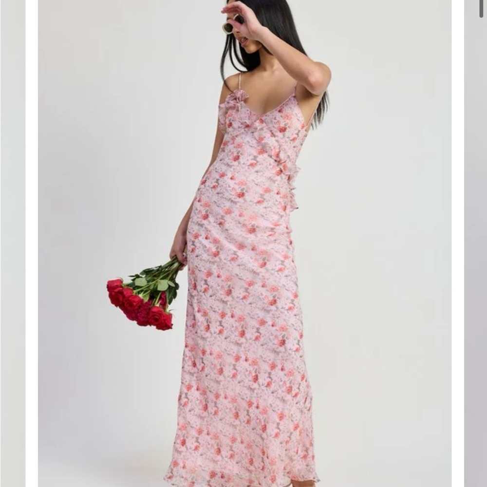 Emory Park Pink Red Maxi Sundress Spaghetti Strap